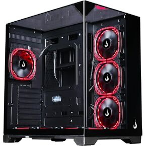 Case Computer Rise Mode USA Galaxy Full Glass, Mid Tower Tempered Glass, ATX Black
