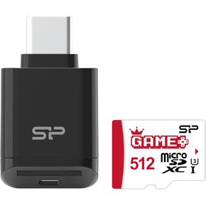 Silicon Power Micro SDXC UHS-I U3 512GB Gaming Memory Card Bundle with USB C Card Reader SPU512GTC200