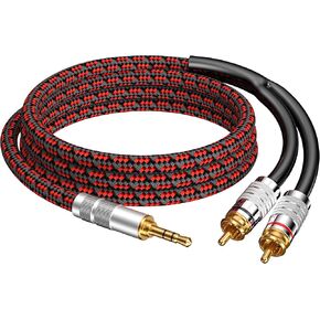RCA إلى 3.5 ملم كابل 6.5 قدم ، الزاوية اليمنى aux إلى RCA سماعة رأس من الذكور جاك محول الصوت الصوتية صوتية y للهواتف الذكية ، الأجهزة اللوحية ، مكبرات الصوت ، mp3 ، HDTV in Kuwait