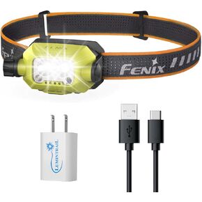FENIX WH23R Headlamp Rechargeable Headlamp, 600 Lumens LED Headlamp, Dual LED Headlamp, Running Headlamp, IP66 Water Resistance, with a Wall Plug