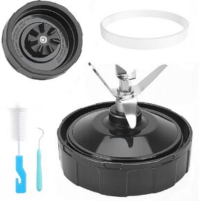 1 pack 7 Fins Blender Blade Replace for Ninja ، extractor blede Assembly متوافق مع Ninja Auto IQ BL480 BL482 BL642 BL682 NN102 ، قطع غيار خلاط النينجا مع حلقة الختم ، خطاف ، فرشاة ، فرشاة