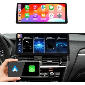 Ultra Narrow 12.3-inch 1920 * 720 Car Radio for BMW X3 F25 X4 F26 NBT Carplay Android Auto Multimedia Audio Stereo Upgrade Touch Screen Bluetooth(Linux NBT System)
