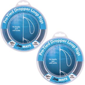 6 lb & 10 lb Bundle - 1 ea. 6 lb & 10 lb with 100 pre-Tied Dropper Loop Rigs - Perfect for Saltwater & Freshwater Fishing
