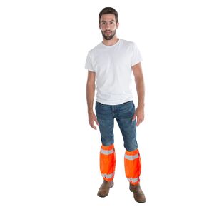 Cordova VLG101 Type R, Class E, Lime Mesh Leg Gaiters, Silver Reflective Tape, Three Hook & Loop Straps, Elastic On Both Ends, One Size Fits All, 10-Pack