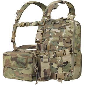 KRYDEX Tactical Expandable Backpack Molle and Tactical Chest Rig Combo MC