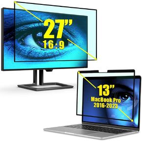 FILMEXT Blue Light Screen Filter for MacBook Pro 13 inch(2016~2022) M1/M2 / 27 Inch 16:9 Frameless Monitor,Eye Protection Blue Light Blocking Filter Reduces Digital Eye Strain