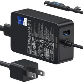 Microsoft Surface Charger 65W لـ Surface Pro 11،10،9،8،7،7+6،5،4،3 ، x ، windows surface laptop 7،6،5،4،3،2،1 ، studio i5 ، surface go 1،2،3،4 ، tablet ، surface book 3،2،1 ، earch 44w ، 36w ، lead ،