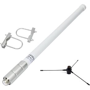UHF/VHF Fiberglass Antenna 136-174/400-470MHZ with Ground Plane Kit