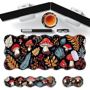 Large Gaming Mouse Pad, Keyboard Wrist Rest Pad & Wrist Support Mousepad Set, Stitched Edge, Extended, Non-Slip Base, Memory Foam Desk Mat for Office, Home,Tiger Face