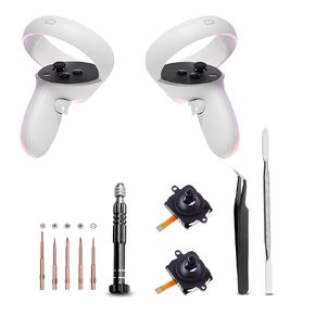 2 Joystick Replacement Kit for Oculus Quest 2 Controller, Repair Kit for Meta Quest 2, Including 2 Joysticks, Screwdriver, Tweezer, Pry Tool