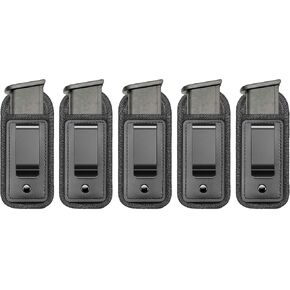 5 Pack IWB Inside Waistband Pistol Handgun Magazine Holster Pouch for Concealed Carry Universal Single Double Stack Mags for Glock17 26 19 Sig Sauer S&W Springfield XD Ruger 9mm/.45