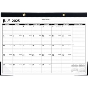 Desk Calendar 2024-2025 – Jul 2024 – Dec 2025, 18 Monthly Desk Calendar, Large Desk Calendar 2024, 17'' x 12'', 2024-2025 Desk/Wall Calendar with To-do Lists, Desk Pad, Ruled Blocks, Corner Protectors