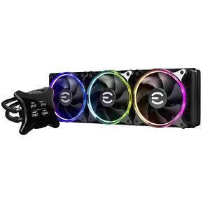 EVGA 400-HY-CX36-V1 معالج تبريد الكمبيوتر معالج All-in-One سائل سائل 12 سم أسود