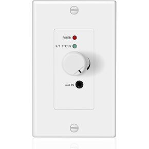 TNP Bluetooth Audio Receiver Wall Plate Mount with Subwoofer Output – 120W BT 5.0 aptX Stereo Amplifier with 3.5 mm AUX Input, Volume Control – Wireless Bluetooth Amplifier for Music & Speaker System