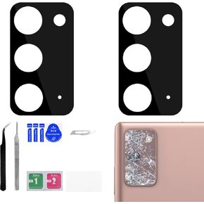 2 Pack Rear Camera Lens Replacement for Samsung Galaxy Note 20 5G Adhesive Back Camera Glass Lens with Full Fix Tool Repair Kit Tweezers Dust Cloth for Note 20 5G SM-N981U SM-N981U1