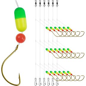 OROOTL Pompano Fishing Rigs, 6pcs Pompano Rigs for Surf Fishing Pre-Rigged Pompano Float Rigs with Circle Hooks Saltwater Fishing Rigs Surf Fishing Gear in Kuwait