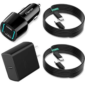45W Super Fast USB C Car Charger and Wall Charger Block Compatible for Samsung Galaxy S25 Ultra/Plus/S24/S23/S22/S21 fe/Note 20/W25, Galaxy Tab S10+/S9 PPS Type C Fast Charging with 2 Pack 6.6ft Cable