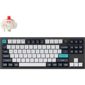 Keychron Q3 Max Full-Metal Wireless Custom Mechanical Keyboard, QMK/VIA 80% Layout Programmable Knob 2.4 GHz/Bluetooth/Wired RGB for Mac Windows, Gateron Jupiter Red Switch
