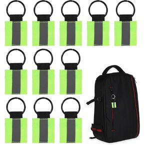 10PCS Reflective Zipper Pulls Keychain Tag, Bright Safety Keychain for Backpacks Glow in The Dark Keychain for Kids Adults Dog Collar Zippers Decorations