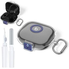 [Secure Lock] for Beats Powerbeats Pro 2 Case, Soft Clear TPU Shockproof Protective Case Cover for Beats Powerbeats Pro 2 Accessories with Cleaning Kit & Keychain(Clear)