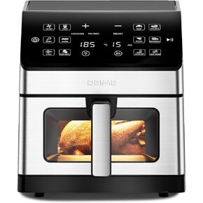 Die Air Fryer 6.5 QT Oilless 1700W سعة كبيرة من المقايض الطهي الصحية مع 10 نافذة طبخ مرئية ، سلة غير لاصقة
