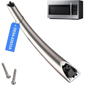 Upgraded DE94-02933A Microwave Door Handle - for Samsung Microwave Handle - Replacement Replaces DE64-02522A AP5622966 PS4239327 2448710, Contains 2 Screws