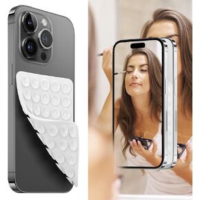 2PCS Silicone Suction Phone Case Mount, Non Slip Suction Cup Phone Mount, Cell Phone Accessories Holder for Selfies and Videos,Silicon Adhesive Phone Stand Sticky for iPhone and Android (Clear)