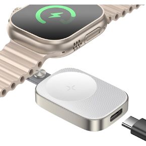 Mcdodo Portable Apple Watch Magnetic Charger with Lanyard, iwatch Portable Wireless Charger for Apple Watch Series10/9/8/7/6/5/4/3/2/SE/UItra 2/Ultra, Mini&Lightweight(White)