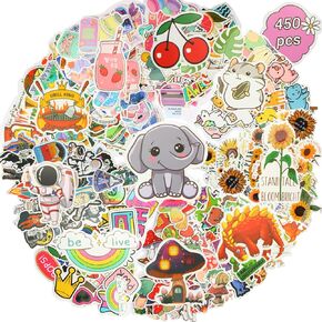 450 PCS Stickers for Water Bottles, Laptop, Waterproof, Cute Design for Kids, Teens, Luggage.Girls.Cute Colorful Waterproof Stickers