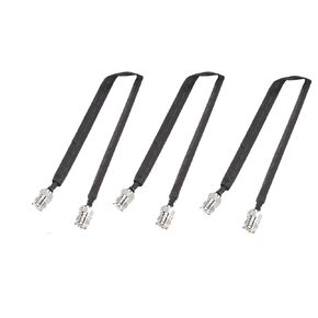 3 PCS Door/Window Pass Through Flat Coaxial Cable Multiple Interfaces, Nickel Plated Connectors, Coax Window Pass Through, Wireless Communication, Outdoor Antennas (UHF Fematle to UHF Female)