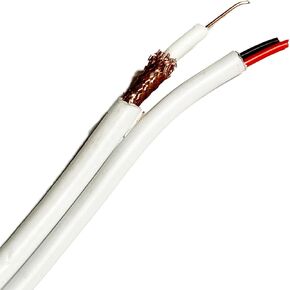SPT 100 ft. RG59 Coaxial Cable with Power Cable in White