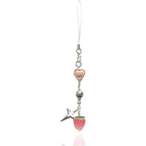 Meefisher Cute Y2K Phone Charm Aesthetic Accessories Bear Strawberry Butterfly Heart Lanyard String for Bag Purse Backpack Pendants Decor Car key