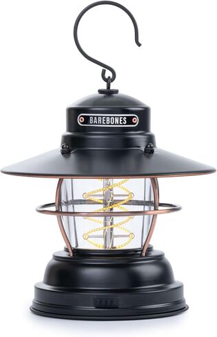 Barebones Outpost Lantern-البرونز العتيق ، ضوء خارجي مستوحى من الطراز القديم مع حبل Helix على طراز Edison ، 3 خيارات طاقة ، فانوس مقاوم للماء للتخييم ، الفناء والفناء الخلفي (البطارية غير المدرجة) in Kuwait
