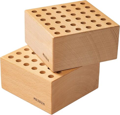 MEEDEN Beechwood Pencil and Brush Holder: 36 Holes Paint Brush Storage Organizer & Holder Rack - Wooden Block Pencil Holder for Paintbrushes, Pens and Art Tools - Paint Brush Holder Display Stand in Saudi Arabia