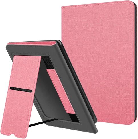 Plobors Case for KỉƞԀle 7" E-Reader (12th Generation, 2024 Release), Soft PU Leather Cover with Auto Wake/Sleep Hand Strap Foldable Stand Compatible with LG 7ʺ eReader (Brown) in Saudi Arabia