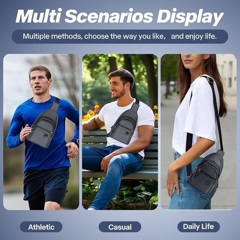 Crossbody Small Backpack Casual Sling Daypack for Men & Women Waterproof Chest Bag Lightweight Shoulder Bag for Travel,Shopping,Athletic,Jogging,Hiking,Running Blue in Kuwait