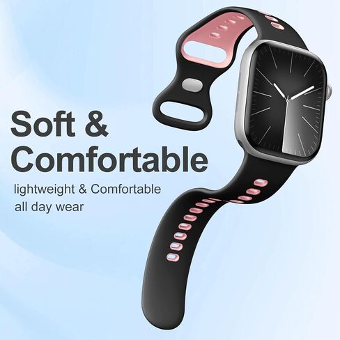 Witzon Sport Band متوافق مع فرق Apple Watch للرجال للنساء 46 مم 45 مم 44 مم 42 مم 41 مم 40 مم 38 مم 49 مم ، استبدال حزام سيليكون ناعم للتنفس لـ IWatch Ultra Series 10 9 8 7 5 4 3 2 1 SE in Kuwait