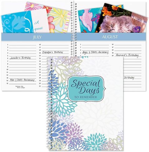 كتاب Cool Floral Card Organizer- تذكر أيامًا خاصة ، حارس مرمى بطاقات المعايدة ، Softcover ، 8 "× 10" ، ملزمة حلزونية in Kuwait
