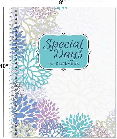 كتاب Cool Floral Card Organizer- تذكر أيامًا خاصة ، حارس مرمى بطاقات المعايدة ، Softcover ، 8 "× 10" ، ملزمة حلزونية in Kuwait