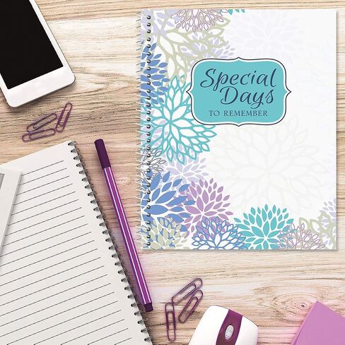 كتاب Cool Floral Card Organizer- تذكر أيامًا خاصة ، حارس مرمى بطاقات المعايدة ، Softcover ، 8 "× 10" ، ملزمة حلزونية in Kuwait