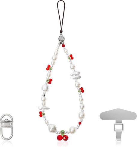 Beaded Cute Phone lanyard- Handmade Multicolor Acrylic Beads Universal Compatible with Most Smartphones in Saudi Arabia