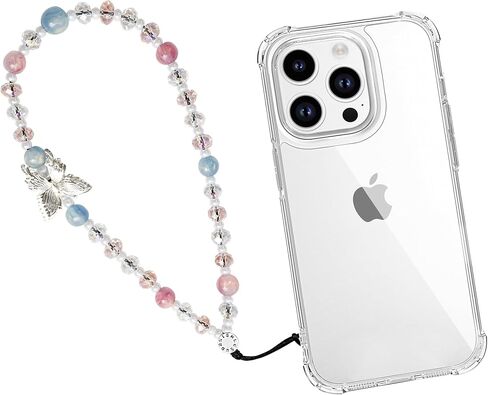 Beaded Cute Phone lanyard- Handmade Multicolor Acrylic Beads Universal Compatible with Most Smartphones in Saudi Arabia