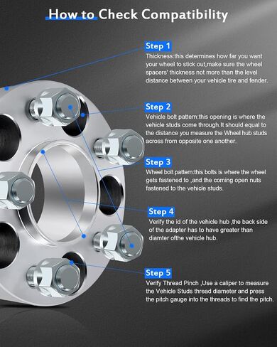ECCPP 2 قطعة 5 فواصل عجلات محورية 5x4.5 إلى 5x4.5 50 مم 2 بوصة 5x114.3 إلى 5x114.3 فواصل عجلات لموستانج ماخ 1 كراون لفكتوريا إيدج لرينجر للمستكشف لسيارة المدينة in Saudi Arabia