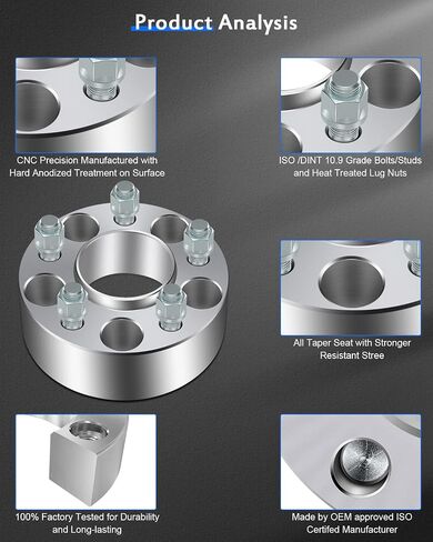 ECCPP 2 قطعة 5 فواصل عجلات محورية 5x4.5 إلى 5x4.5 50 مم 2 بوصة 5x114.3 إلى 5x114.3 فواصل عجلات لموستانج ماخ 1 كراون لفكتوريا إيدج لرينجر للمستكشف لسيارة المدينة in Saudi Arabia