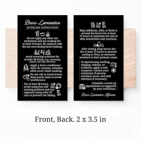 100 Pack - Premium Brow Lamination Aftercare Cards Hologram 2x3.5" - High-Resolution Printing Professional Esthetician Salon Supplies for Artist Client Eyebrow Appointment Reminder in Saudi Arabia