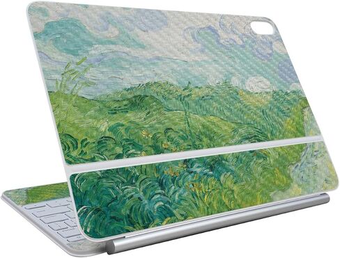 Carbon Fiber Skin Compatible with Apple Magic Keyboard for iPad Air 13-inch (M3) 2025 - Green Wheat Fields - Premium 3M Vinyl Protective Wrap Decal Cover - Easy to Apply | MMade in The USA in Kuwait