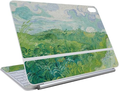 Carbon Fiber Skin Compatible with Apple Magic Keyboard for iPad Air 13-inch (M3) 2025 - Green Wheat Fields - Premium 3M Vinyl Protective Wrap Decal Cover - Easy to Apply | MMade in The USA in Kuwait