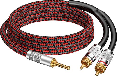 RCA إلى 3.5 ملم كابل 6.5 قدم ، الزاوية اليمنى aux إلى RCA سماعة رأس من الذكور جاك محول الصوت الصوتية صوتية y للهواتف الذكية ، الأجهزة اللوحية ، مكبرات الصوت ، mp3 ، HDTV in Kuwait