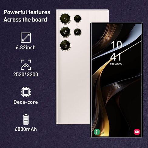 C24 Ultra Cell Phone,Android 14.0 Unlocked Phones,8+256GB Smartphone,Support Dual SIM Dual Standby Face Recognition,6800mAh Ultra Long Life Battery 5G Phone.(Orange) in Saudi Arabia