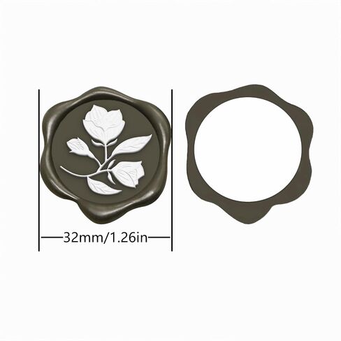 QINGNING Two Colors Plant Wax Seal Sticker 50Pcs Perfect for Wedding Invitations, Christmas, Gift Wrapping Wax Stickers for Envelopes Wax Seal Stamp Stickers Burgundy red in Saudi Arabia
